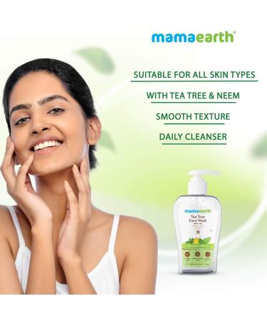 MAMAEARTH Tea Tree Face Wash with Tea Tree & Neem 8.45 Fl Oz (250ml) - Buy Online on GoSupps.com
