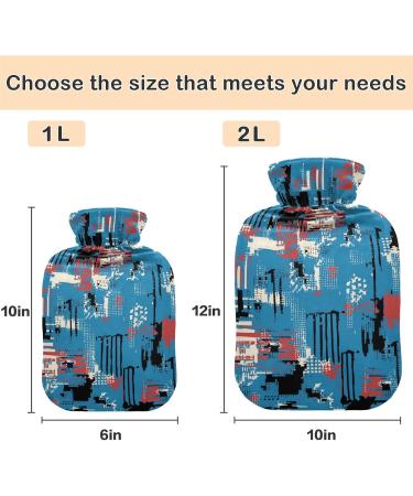 Buy NAANLE 2L Hot Water Bottle with Black Red Plaid Cover Ideal for Back Pain Relief Hand & Foot Warmer Neck Heat Therapy | International Shipping - Buy Online on GoSupps.com