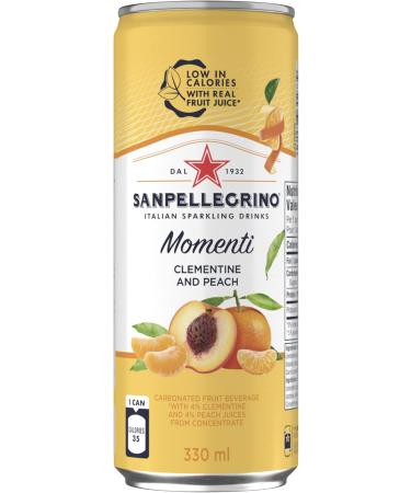 SAN PELLEGRINO MOMENTI Italian Sparkling Drinks Clementine Peach Carbonated Fruit Beverage 24 x 330mL Cans Clementine & Peach - Buy Online on GoSupps.com