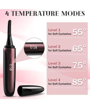 Idota Heated Eyelash Curler Electric USB-C Rechargeable Eyelash Curler Eyelash Comb with LED Display Winder Eyelash Shaper with 3 Temperature Modes for Comfortable Makeup - Buy Online on GoSupps.com
