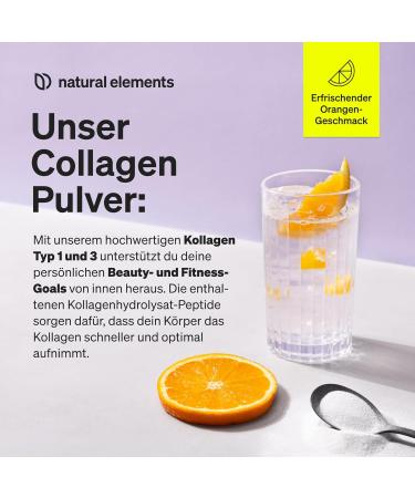 Collagen Powder 500g - Hydrolyzed Peptides Type 1 & 3 - Fresh Orange Flavor - Natural Lab-Tested Made in Germany - Buy Online on GoSupps.com