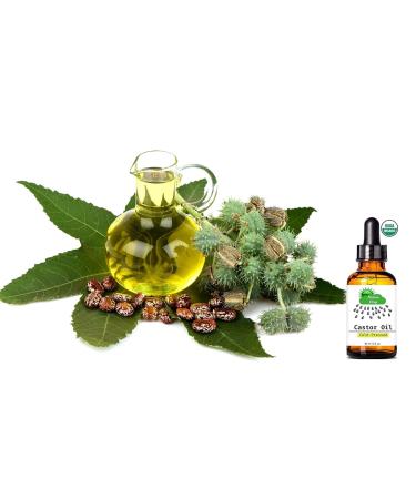 Nature Drops Organic Castor Oil - 100% Pure Cold Pressed USDA Certified for Hair Eyelashes & Skin | Triple Filtered & Hexane Free - Buy Online on GoSupps.com