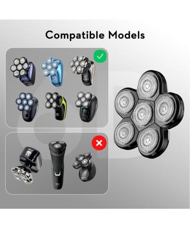 Buy Kibiy 6 Blades Head Shaver Replacement Heads | Bald Shaver Replacement Head | International Shipping Available - Buy Online on GoSupps.com