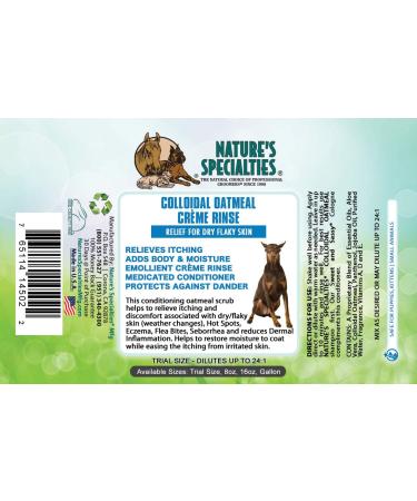 Nature's Specialties Colloidal Oatmeal Creme Rinse 16oz for Dogs & Cats | Non-Toxic & Biodegradable - Buy Online on GoSupps.com