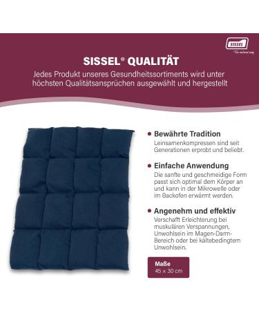 Sissel Linum Classic Heat Pillow | Flaxseed Fill | Wet Warmth & Relaxation | Cotton | Relieve Muscle Tension & Gastrointestinal Comfort | Blue | 45x30cm | International Shipping - Buy Online on GoSupps.com