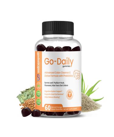 Go-Daily Advanced Colon Cleanse and Detox  Probiotic Gummies for Optimal Gut Health  Laxatives for Constipation and Bloating Relief  60 Gummies - Wellnesspath Rx and Health Solutions
