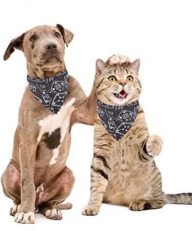Adjustable Dog Bandana Headscarves - Black Neckerchief for Small Dogs & Cats (M Size) - Buy Online on GoSupps.com