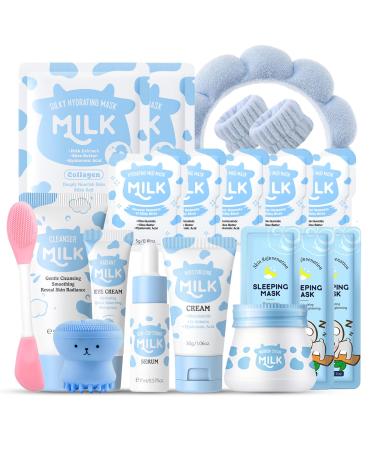 Milk Kids Skincare Sets for Girls 8-10 Birthday Christmas Gifts - Skincare for Girls 10-12 - Gifts for Teenage girls Skin Care for Kids Age 8-12 Skin Care for Teens 10-12 Skincare Set for kids 8-9