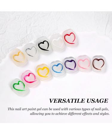 Solid Gel Nail Polish Painting Gel For Nail Art Gel Paint For Nails Art 12Colors Gel Paint Nail Art Kit Nail Art Drawing Gel For DIY Nail Art Design & Manicure Nail Salon - Buy Online on GoSupps.com