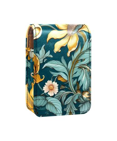 Travel Lipstick Organizer Case Lipstick Case Portable Makeup Bag With Mirror Vintage Floral Tropical Flower Ethnic K530a5qqta