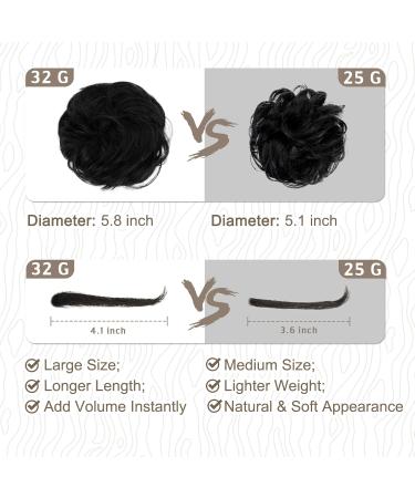 Buy BARSDAR 100% Real Hair Part Hair Tie - 32g Curled Messy Bun Extensions for Women & Girls - Large Full Updos - Black - 1 PC - Buy Online on GoSupps.com