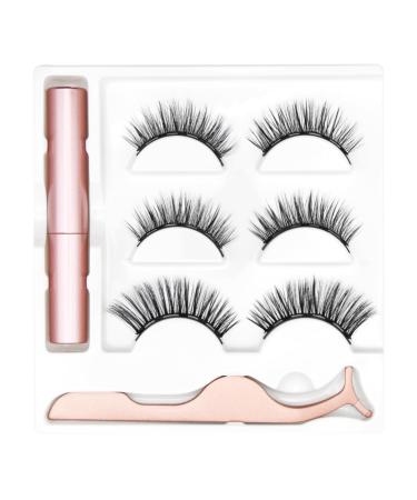 Eyelashes Magnetic Eyelashes Convenient 3-Pack Magnetic Lashes Magnetic Eyelashes with Applicator Reusable Magnetic Eyelashes Eyelashes Magnetic Lashes Magnetic Eyelashes Natural Look No Glue 25-10-03
