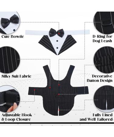 Dog Smoking Suit | Stylish Striped Gentleman Wedding Outfit for Dogs | Formal Pet Clothing - Buy Online on GoSupps.com