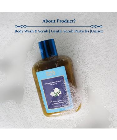 Blue Nectar Exfoliating Body Wash & Scrub | Madurai Jasmine Tan Removal for Rough & Bumpy Skin | Best Herbal Scrub for Women & Men (8.4 Fl Oz - Buy Online on GoSupps.com