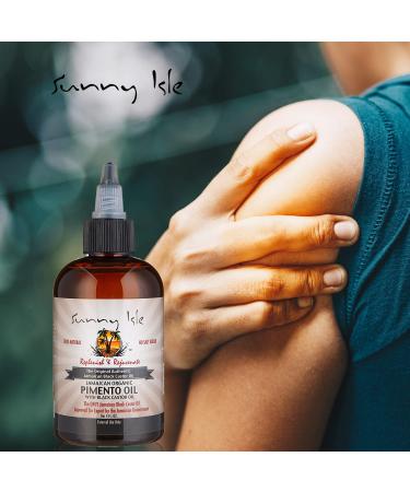 Sunny Isle Jamaican Organic Pimento Oil with Black Castor Oil - 4oz Nourishing Scalp & Strengthening Hair | Traditional Muscle Pain Relief Body Rub - Buy Online on GoSupps.com