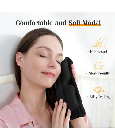 Blackout Sleep Mask for Women & Men - Adjustable Soft Eye Mask for Travel & Night Shift - Ideal for Airplane & Rest Black - Buy Online on GoSupps.com