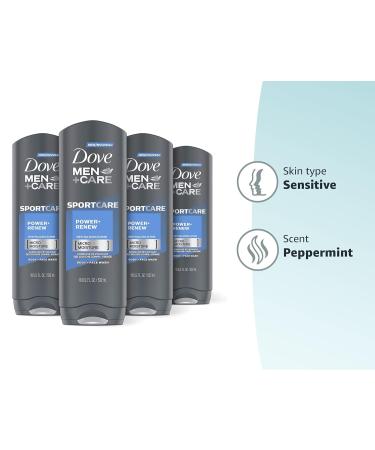 Dove Men+Care Sport Body & Face Wash - 18 FL Oz (Pack of 4) | Cleanses, Restores Skin, Washes Away Bacteria - Buy Online on GoSupps.com