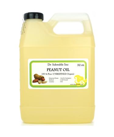 Dr Adorable - 32 oz - Peanut Oil Unrefined - 100% Pure Natural Premium Organic Cold Pressed