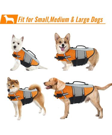 Alagirls Adjustable Dog Lifebuoy Jacket - Durable Pet Lifesaver Vest for Large Dogs - XS (34-44cm) - Orange - Buy Online on GoSupps.com