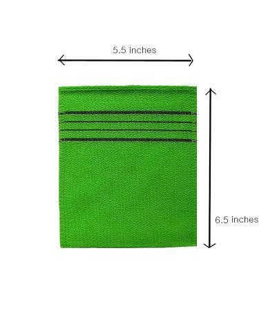 NOPIGO Korean Exfoliating Body Scrubber Set - 4pcs Green and Red | Asian Bath Washcloth for Dead Skin | Exfoliating Sponge, Mitt Glove - Buy Online on GoSupps.com