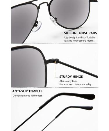 LANOMI Men's Pilot Sunglasses & Reading Glasses - UV400 Classic Metal Black - Perfect for Driving Fishing & Travel (1.5x) - Buy Online on GoSupps.com