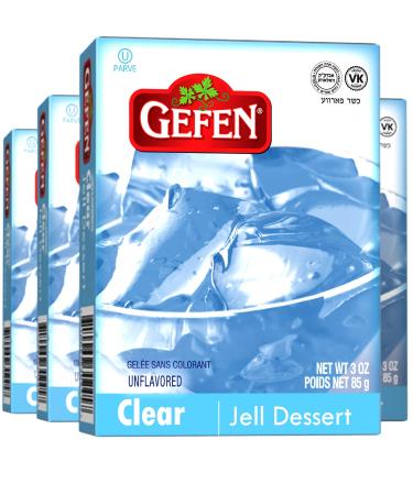Gefen Clear Unflavored .3oz (4 Pack) | Fish Free & Meat Free, Vegan Friendly, Easy to Prepare, Kosher for Passover