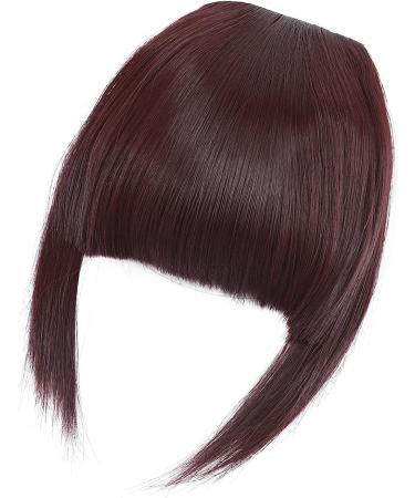 Clip In Bangs Hair Extensions - Wine Red Front Fringe Hairpiece for Women - Buy Online on GoSupps.com