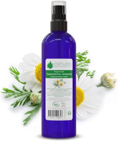 VOSHUILES - Hydrolat de Camomille Romaine COSMOS - Eau Florale Apaisante et Douce - Parfum Miel D licat - Soin Visage et Corps Peaux R actives - 100ml Camomille Romaine BIO 1 ml (Lot de 1)