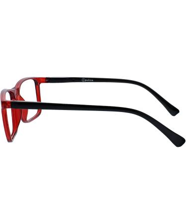 OPULIZE Ink Reading Glasses 2 Pack - Large Rectangular Frame Dark Red & Black Scratch Resistant Spring Hinges - Unisex +1.50 - Buy Online on GoSupps.com