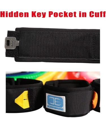 OceanBroad 10' Coiled Paddle Board Leash | Adjustable Thigh Ankle Cuff | Black - Buy Online on GoSupps.com
