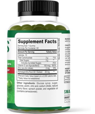 Smart Focus Ashwagandha Supplements for Adults Calm and Focus Gummies Ashwagandha for Women & Men- 60 Gummies - Buy Online on GoSupps.com