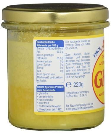 Buy Finck Naturkost Original Ayurveda Organic Ghee - 2 x 220g Pack | Premium Quality International Shipping - Buy Online on GoSupps.com