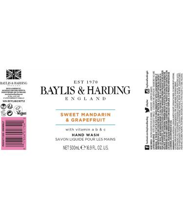 Buy Baylis & Harding Sweet Mandarin & Grapefruit Hand Wash 500ml - Refreshing Citrus Cleanser for All Skin Types - International Shipping Available - Buy Online on GoSupps.com