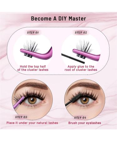 180 Pcs Cluster Lashes DIY Eyelash Extensions - Attraction D-10-16 Mix - Easy to Apply Individual Lashes for Home Use - Buy Online on GoSupps.com