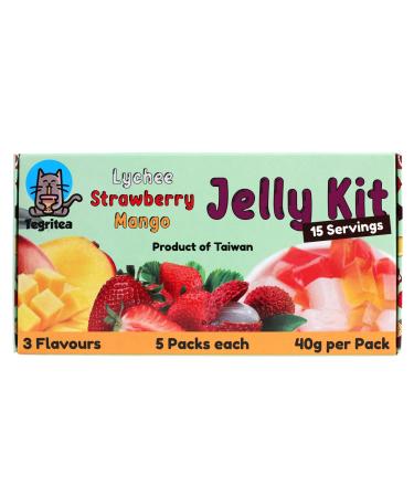 Strawberry | Mango | Lychee Jelly For Bubble Tea | 15 Servings | 5 Servings Per Flavour
