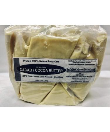 5Lbs RAW Cocoa Butter/Cacao Butter Organic Unrefined - 100% Pure Cold Pressed Virgin Fresh - Buy Online on GoSupps.com
