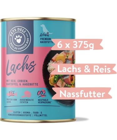 Pets Deli Wet Food for Dogs - Sugar-Free Gluten-Free Salmon & Rice Blend | 6 x 375g Pack - Buy Online on GoSupps.com