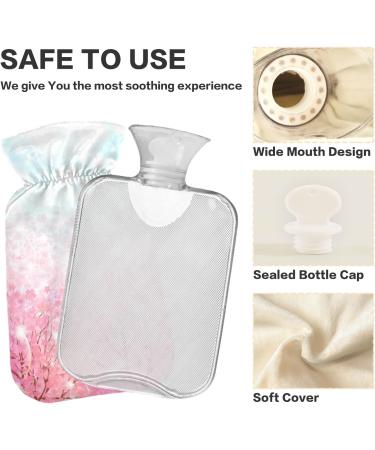 NAANLE Cherry Blossom Hot Water Bottle 2L - Transparent Cover for Menstrual Cramps Pain Relief & Heat Therapy - Buy Online on GoSupps.com