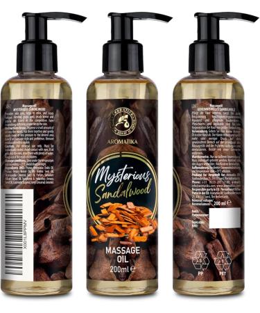 Buy Sandalwood Massage Oil 200ml - Relaxing Body Care Oil with Almond Grape Seed & Jojoba Oils - Perfect for All Skin Types & Couples - Buy Online on GoSupps.com