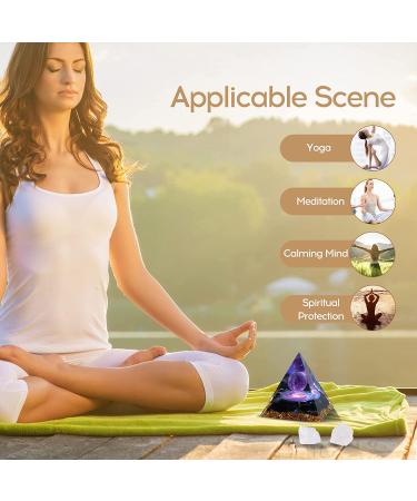 Hopeseed Orgone Pyramid - Amethyst & Obsidian Healing Crystal for Positive Energy, Stress Reduction, Chakra Reiki, and Meditation - Attracts Luck and Success - Buy Online on GoSupps.com