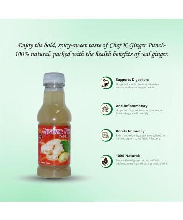 Chef K Inc. | Ginger Punch Classic Ginger Drink | Natural Refreshment 16 oz | 6 Pack - Buy Online on GoSupps.com