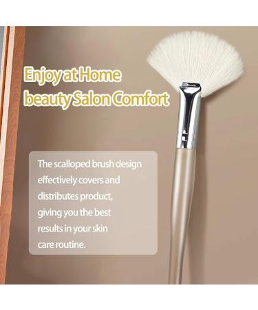 Professional Facial Mask Fan Brush - Soft Woolen Makeup Brush with Transparent Handle for Cleansing & Application | Ideal for All Skin Types - Buy Online on GoSupps.com