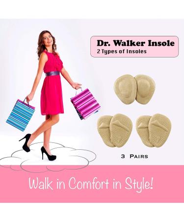 Women's Shoe Inserts & Metatarsal Pads for High Heels | Ball of Foot Cushions for All Day Pain Relief | 3 Pairs Reusable Foot Pads in Beige - Buy Online on GoSupps.com