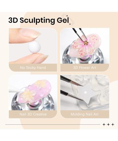  SUPWEE 3D Nail Art Gel for nails multifunctional non-sticky strong with silicone mold silicone pen white transparent sculpting 3D modeling DIY salon 15g - Buy Online on GoSupps.com