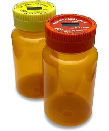 TimerCap Automatically Displays Time Since Last Opened - Built-in Stopwatch Smart Pill Bottle Cap Medication Reminder Case (Qty 2-4.0 oz Amber Bottles) CRC - Buy Online on GoSupps.com