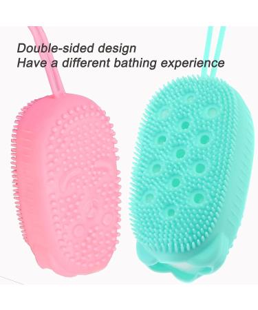 Draduo Silicone Double Sided Body Bath Brush - Cute Bear Design (Green&Pink) - Buy Online on GoSupps.com