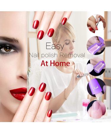Nail Polish Remover Kit - 500 Pcs Cotton Pads, Purple Clips, Bottle, Pusher, Brush & File - Buy Online on GoSupps.com