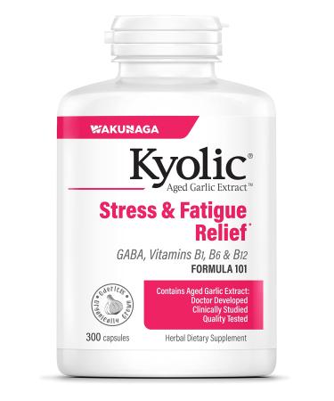 Kyolic Aged Garlic Extract Formula 101, Stress and Fatigue Relief, 300 Capsules (Packaging May Vary) Capsules 300 Count (Pack of 1)