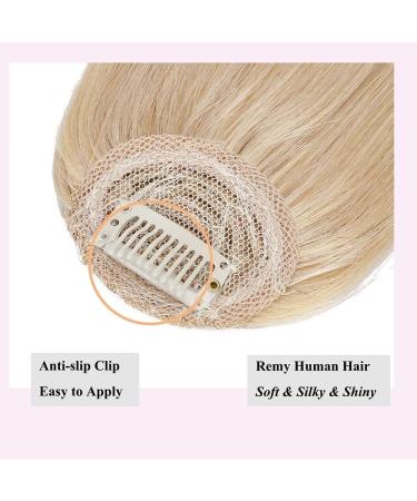 Elailite Real Human Hair Fringe Clip in Extensions - #24 Natural Blonde Neat Bangs for Women - Buy Online on GoSupps.com