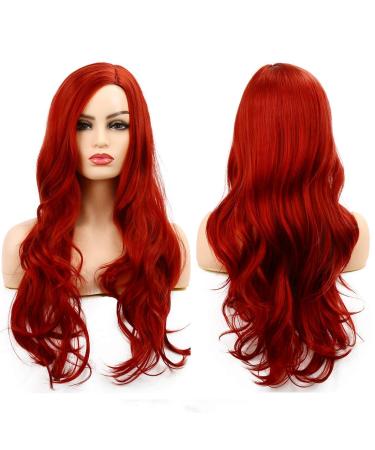 Wig red women long curly wavy synthetic hair cosplay full wig Halloween costume party L205 - Red - Buy Online on GoSupps.com